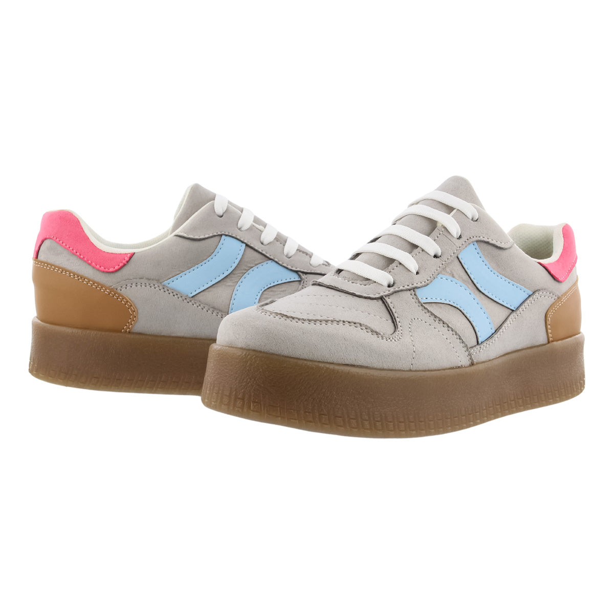 Tenis Lady Paulina 15050 Chunky Para Mujer Gris/Azul