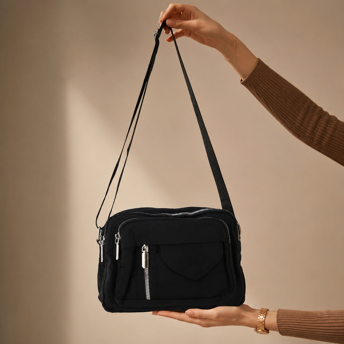 BOLSA NEGRA PARA MUJER LADY PAULINA CROSSBODY