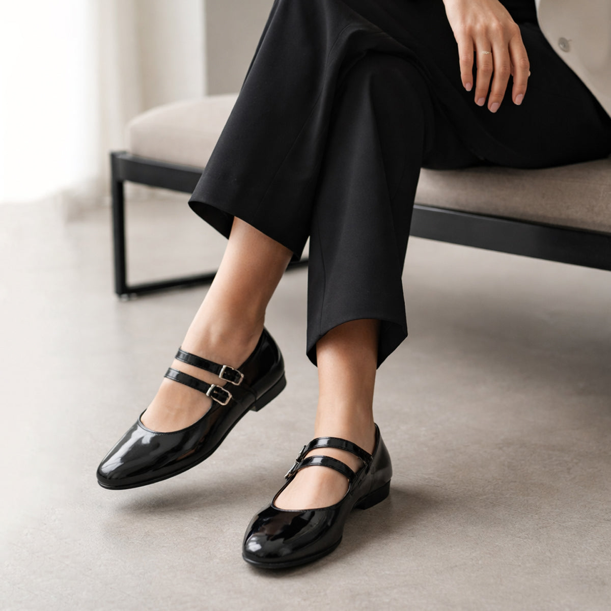 Balerinas Lady Paulina Confort Namibia 14019 Mujer Charol Negro