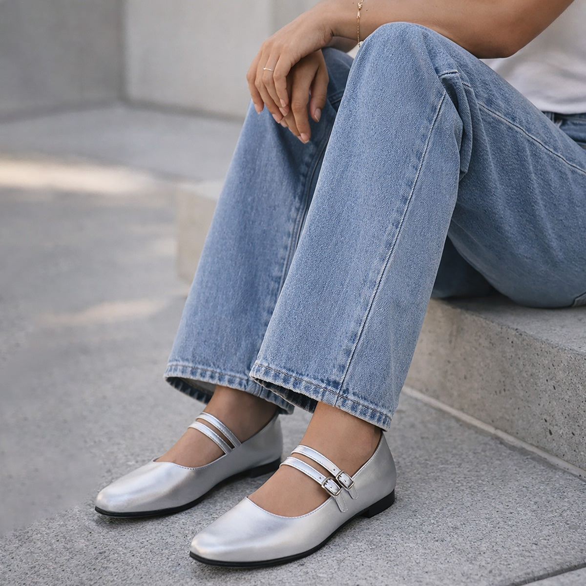 Balerinas Lady Paulina Confort Namibia 14019 Mujer Napa Plata
